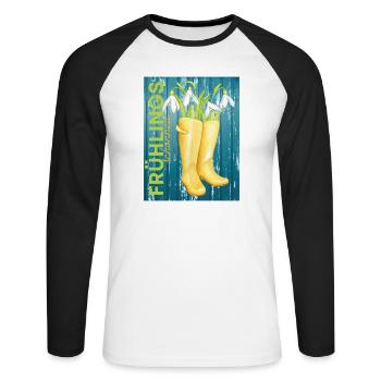 Spring Beauty Spring - Vocabulary - Unisex Long Sleeve Baseball T-Shirt - white/black - Front - Nik (191cm)