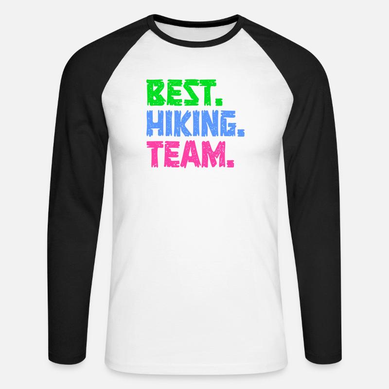 Wanderung Statement Wandern Wanderer Klettern - Unisex Baseballshirt langarm - Weiß/Schwarz