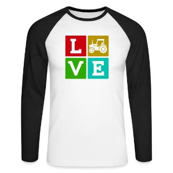 Tractor Country Life Saying Agriculteur de véhicules utilitaires - T-shirt baseball manches longues Homme - blanc/noir - Devant - Nik (191cm)