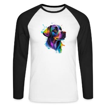 Labrador - Unisex Long Sleeve Baseball T-Shirt - white/black - Front - Nik (191cm)