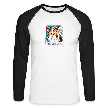Proud Collie Owner - Unisex Long Sleeve Baseball T-Shirt - white/black - Front - Nik (191cm)
