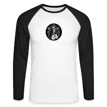 Rockabilly blanc - T-shirt baseball manches longues Homme - blanc/noir - Devant - Nik (191cm)