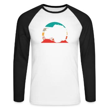 Jeeps Rollin avec The Homies - T-shirt baseball manches longues Homme - blanc/noir - Devant - Nik (191cm)