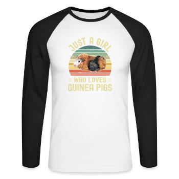 Guinea pig - Unisex Long Sleeve Baseball T-Shirt - white/black - Front - Nik (191cm)