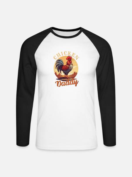 Royal Welsh with Rooster's Head - Unisex Long Sleeve Baseball T-Shirt - white/black