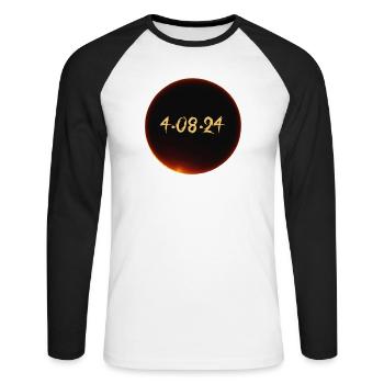 Solar Eclipse 2024 - Unisex Long Sleeve Baseball T-Shirt - white/black - Front - Nik (191cm)