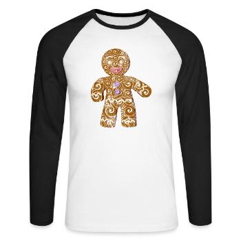 Cookie - Unisex Long Sleeve Baseball T-Shirt - white/black - Front - Nik (191cm)