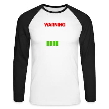 Humour comique Pet chargement T-shirt - T-shirt baseball manches longues Homme - blanc/noir - Devant - Nik (191cm)