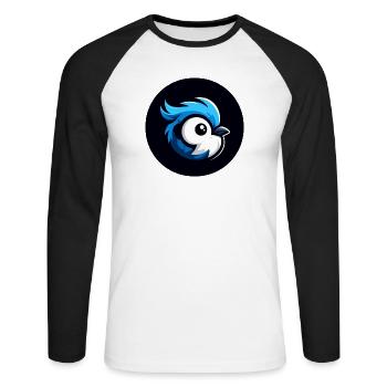 Comic Bird - Unisex Long Sleeve Baseball T-Shirt - white/black - Front - Nik (191cm)