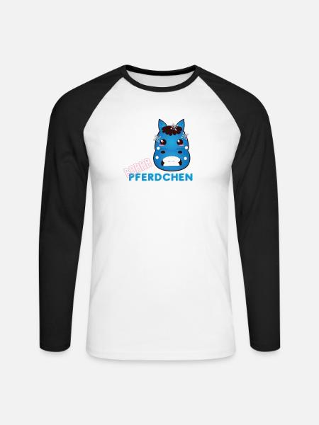 ! Brrr Pferdchen - Winter Pony - Unisex Baseballshirt langarm - Weiß/Schwarz