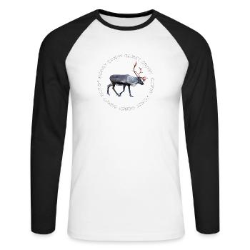 COMET - Unisex Long Sleeve Baseball T-Shirt - white/black - Front - Nik (191cm)