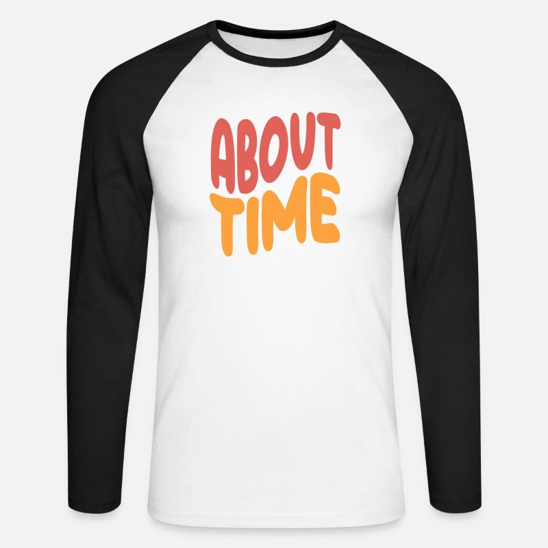 Ausdrucksstarkes Statement über die Zeit - Unisex Baseballshirt langarm - Weiß/Schwarz