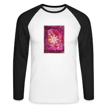 Winterzauberkraft - Sonja Ariel von Staden - Unisex Baseballshirt langarm - Weiß/Schwarz - Vorne - Nik (191cm)