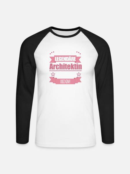 Lustiger Spruch für Architektin – Geschenkidee - Unisex Baseballshirt langarm - Weiß/Schwarz