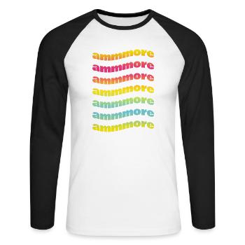 t-shirt Napoli ammore t-shirt idée cadeau amour - T-shirt baseball manches longues Homme - blanc/noir - Devant - Nik (191cm)