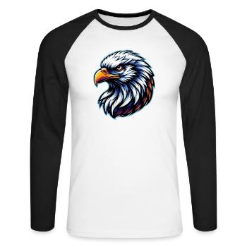 Bald Eagle - Unisex Long Sleeve Baseball T-Shirt - white/black - Front - Nik (191cm)