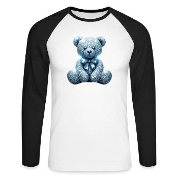 Crystal Bear Diamond Diamonds - Unisex Long Sleeve Baseball T-Shirt - white/black - Front - Nik (191cm)