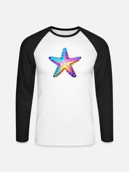 Starfish - Unisex Long Sleeve Baseball T-Shirt - white/black