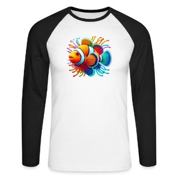 Clownfish - Unisex Long Sleeve Baseball T-Shirt - white/black - Front - Nik (191cm)