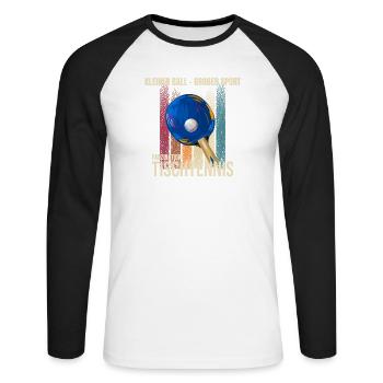 Kleiner Ball Großer Sport - Unisex Baseballshirt langarm - Weiß/Schwarz - Vorne - Nik (191cm)