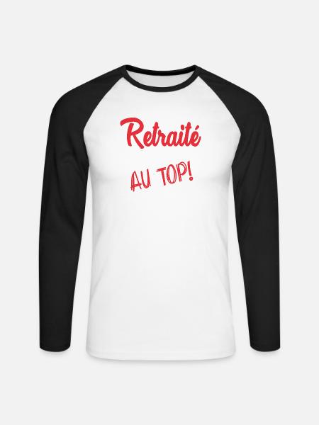 RETIREMENT. RETIREMENT. RETIRED - Unisex Long Sleeve Baseball T-Shirt - white/black