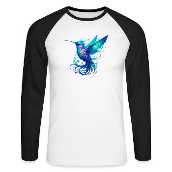 Colibri - T-shirt baseball manches longues Homme - blanc/noir - Devant - Nik (191cm)