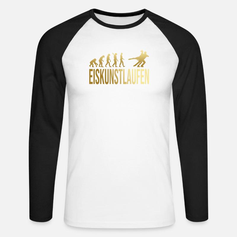 Evolution Eiskunstlaufen - Unisex Baseballshirt langarm - Weiß/Schwarz