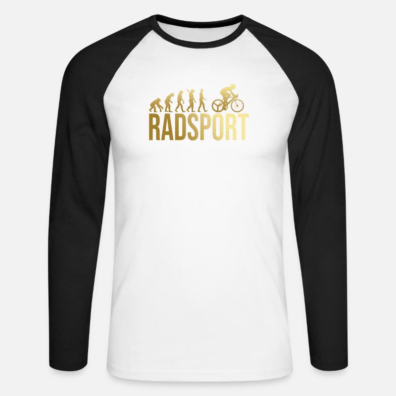 Evolution Radsport - Unisex Baseballshirt langarm - Weiß/Schwarz
