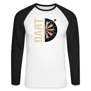 Das Surren der Pfeile - Die Melodie meines Lebens - Unisex Baseballshirt langarm - Weiß/Schwarz - Vorne - Nik (191cm)