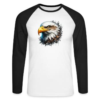 Eagle - Unisex Long Sleeve Baseball T-Shirt - white/black - Front - Nik (191cm)