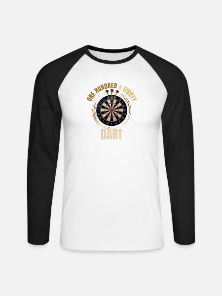One hundred and eighty - Dart - Unisex Baseballshirt langarm - Weiß/Schwarz