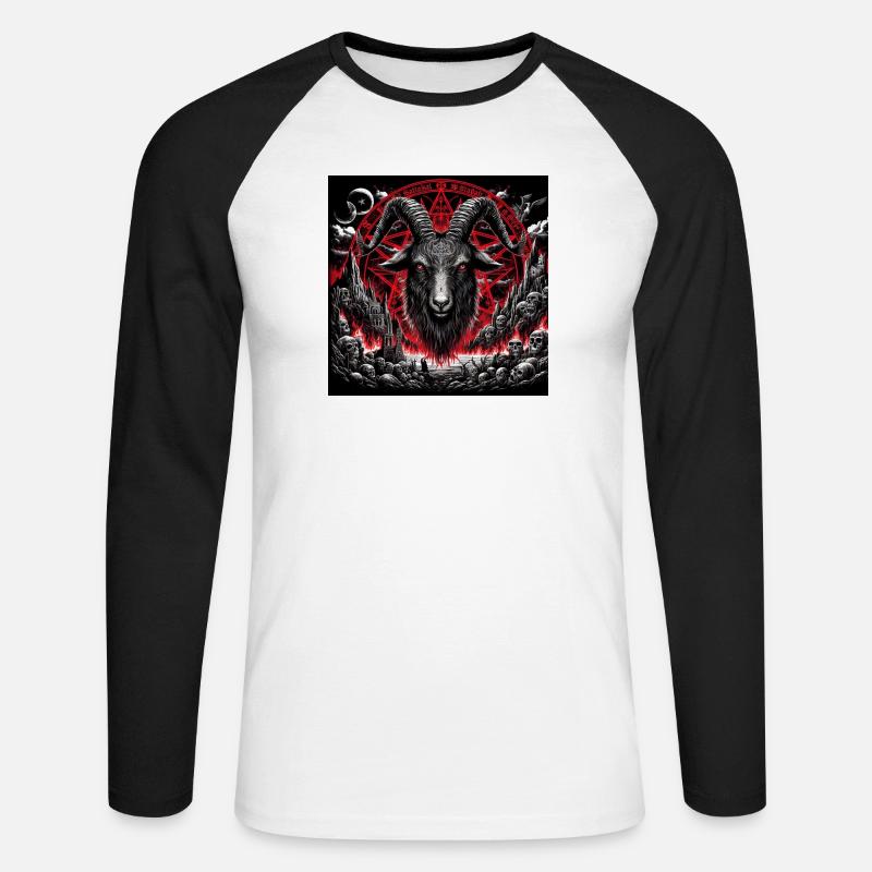 Billy goat - Unisex Long Sleeve Baseball T-Shirt - white/black