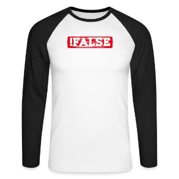Debug Scripting Statement Developer Code Nerd - Unisex Long Sleeve Baseball T-Shirt - white/black - Front - Nik (191cm)