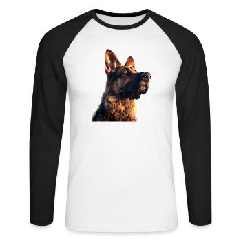 Chien de berger allemand Amour Chien de berger allemand Chiens - T-shirt baseball manches longues Homme - blanc/noir - Devant - Nik (191cm)
