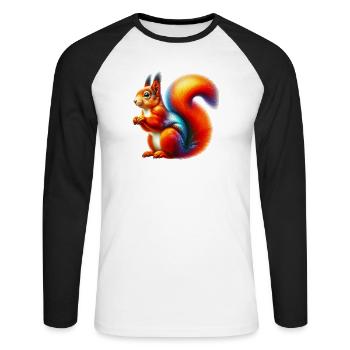 Squirrel - Unisex Long Sleeve Baseball T-Shirt - white/black - Front - Nik (191cm)