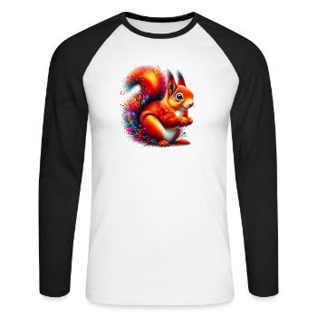 Squirrel - Unisex Long Sleeve Baseball T-Shirt - white/black - Front - Nik (191cm)