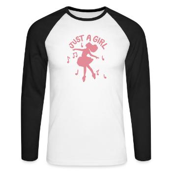 Ballett Tanzen Ballerina - Unisex Baseballshirt langarm - Weiß/Schwarz - Vorne - Nik (191cm)
