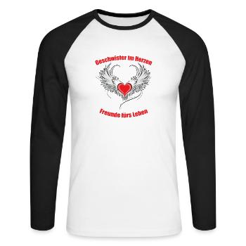 Siblings at heart, friends for life - Unisex Long Sleeve Baseball T-Shirt - white/black - Front - Nik (191cm)