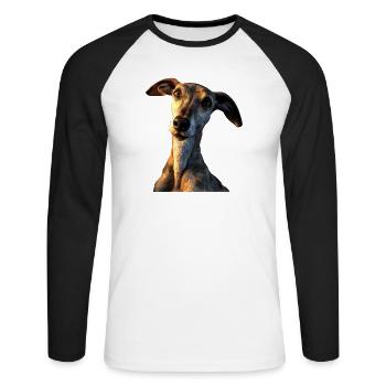 Windhund Hundeliebhaber Jagdhund Liebe Greyhound - Unisex Baseballshirt langarm - Weiß/Schwarz - Vorne - Nik (191cm)