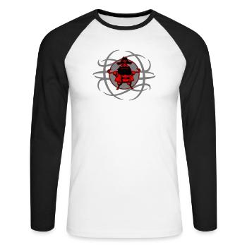 Mehr Pirat geht nicht! - Unisex Baseballshirt langarm - Weiß/Schwarz - Vorne - Nik (191cm)