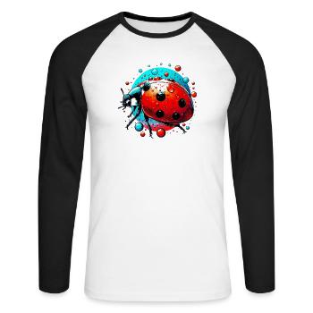 Ladybug - Unisex Long Sleeve Baseball T-Shirt - white/black - Front - Nik (191cm)