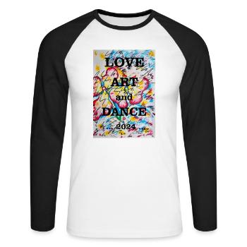 Demoiselle d’honneur - T-shirt baseball manches longues Homme - blanc/noir - Devant - Nik (191cm)