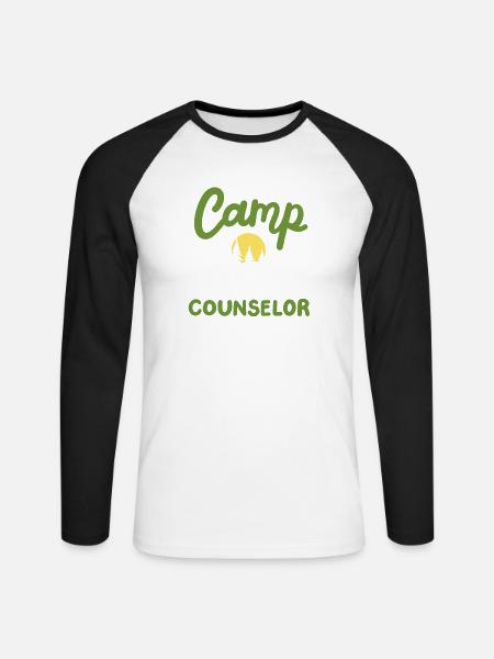 Camping Camp-Betreuer - Unisex Baseballshirt langarm - Weiß/Schwarz