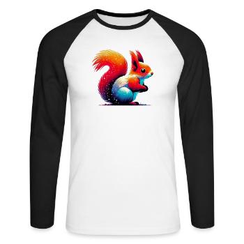 Squirrel - Unisex Long Sleeve Baseball T-Shirt - white/black - Front - Nik (191cm)
