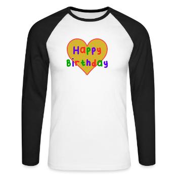 30. 30 YEARS. 30th ANNIVERSARY. 30 YEARS ANNIVERSARY. - Unisex Long Sleeve Baseball T-Shirt - white/black - Front - Nik (191cm)