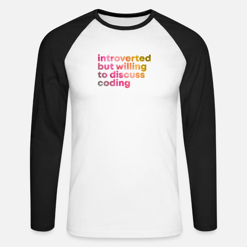 Codierung - Unisex Baseballshirt langarm - Weiß/Schwarz