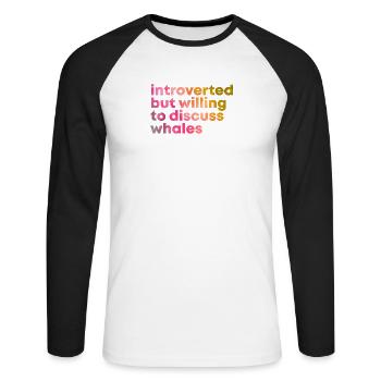 Wal Wal Wal - Unisex Baseballshirt langarm - Weiß/Schwarz - Vorne - Nik (191cm)
