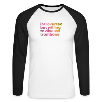 Trombone - Unisex Long Sleeve Baseball T-Shirt - white/black - Front - Nik (191cm)