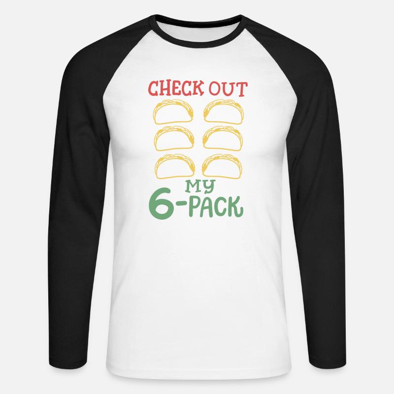 Taco Cinco de Mayo mexikanisch - Unisex Baseballshirt langarm - Weiß/Schwarz