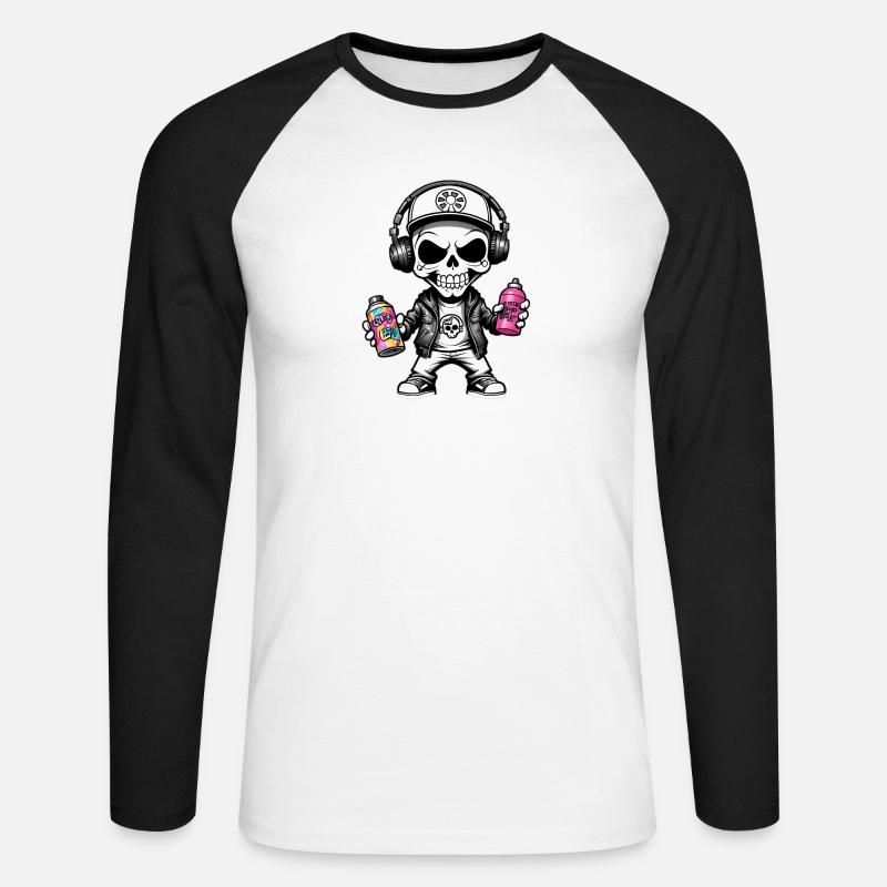 Graffiti Sprayer - Unisex Baseballshirt langarm - Weiß/Schwarz